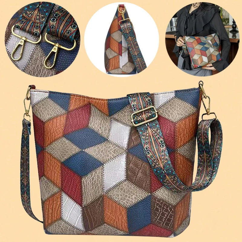 Mirevé™ Patchwork Tote – Where Every Stitch Tells a Story