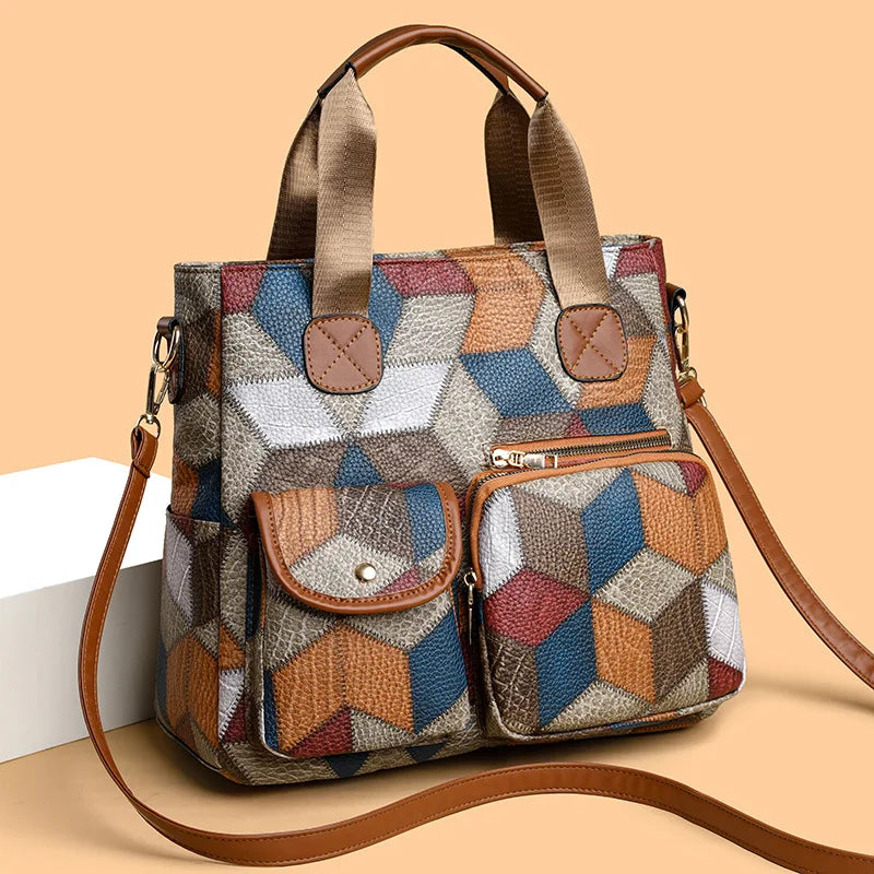 Mirevé™ Patchwork Tote – Where Every Stitch Tells a Story